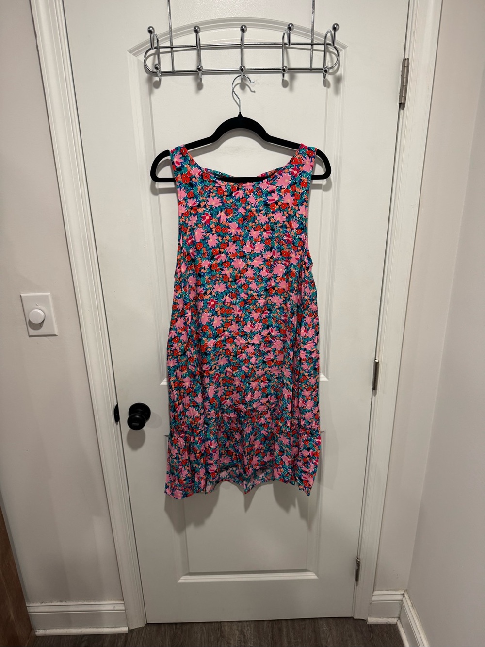 LOFT Pink Floral Sleeveless Mini Dress